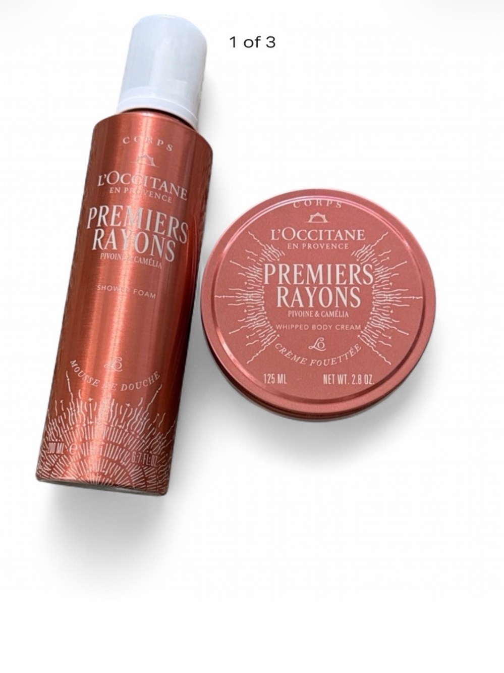L'OCCITANE Premiers Rayons Shower Foam & Whipped Body Cream NWT